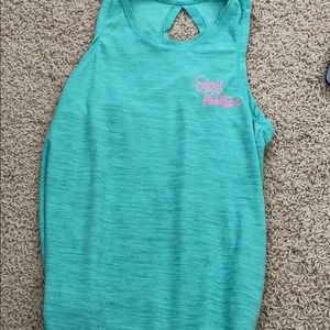 Cyan stay positive tank top with slit and back